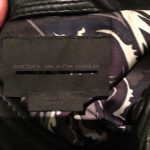 Diesel black gold lamp skin soft leather jacket - Picture 3 of 4